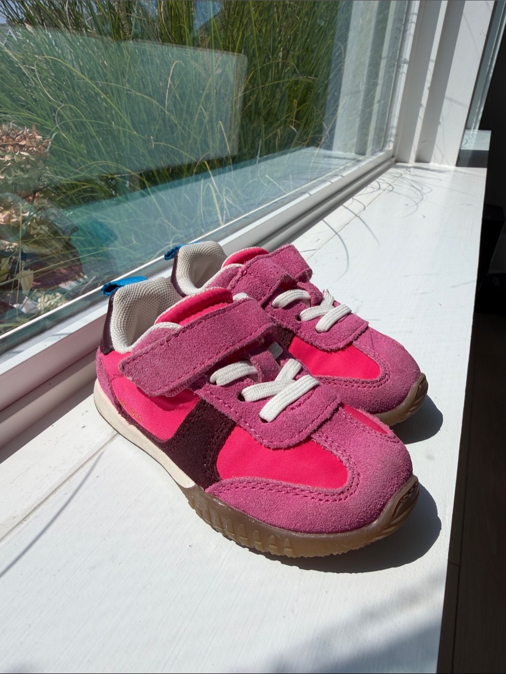 Zara Pink and Brown Velcro Kids Sneakers